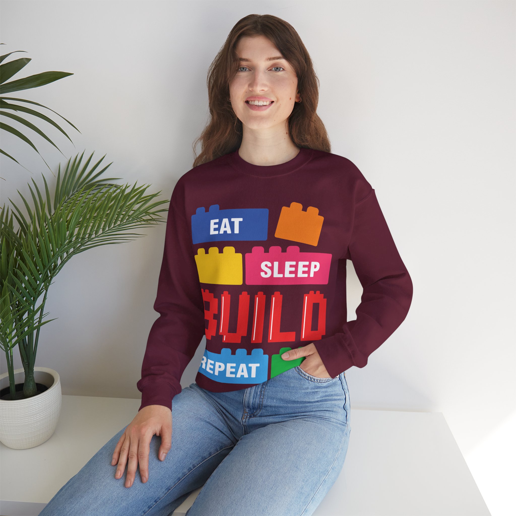 Eat Sleep Build Crewneck Sweatshirt - Image 32