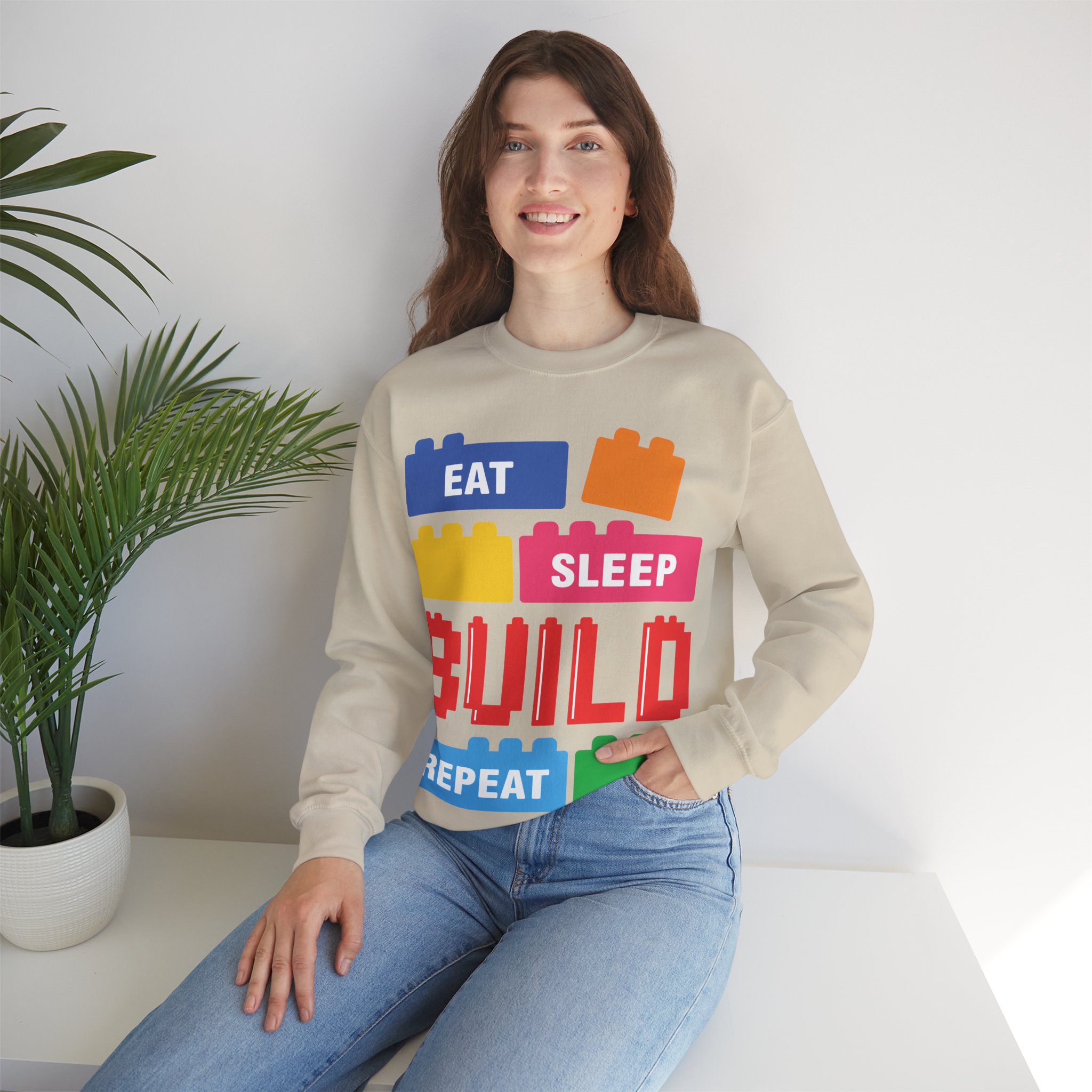 Eat Sleep Build Crewneck Sweatshirt - Image 12