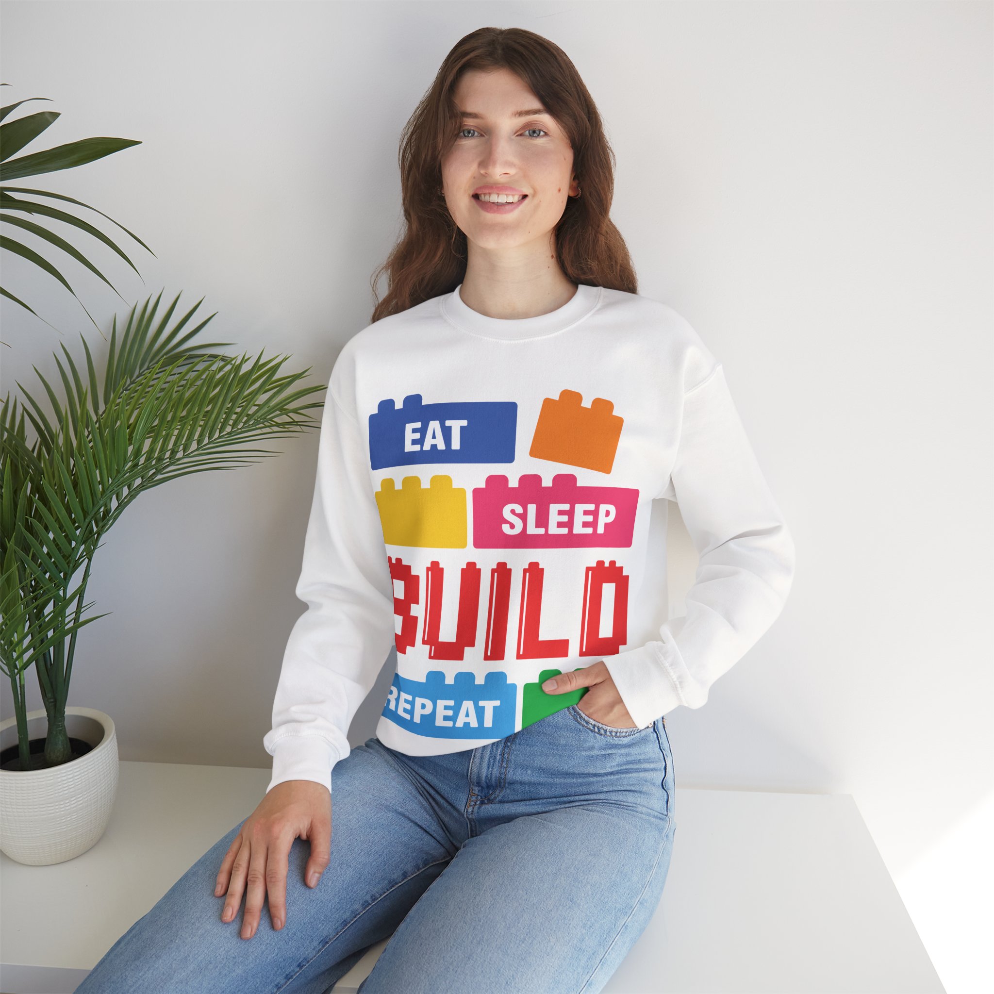 Eat Sleep Build Crewneck Sweatshirt - Image 4