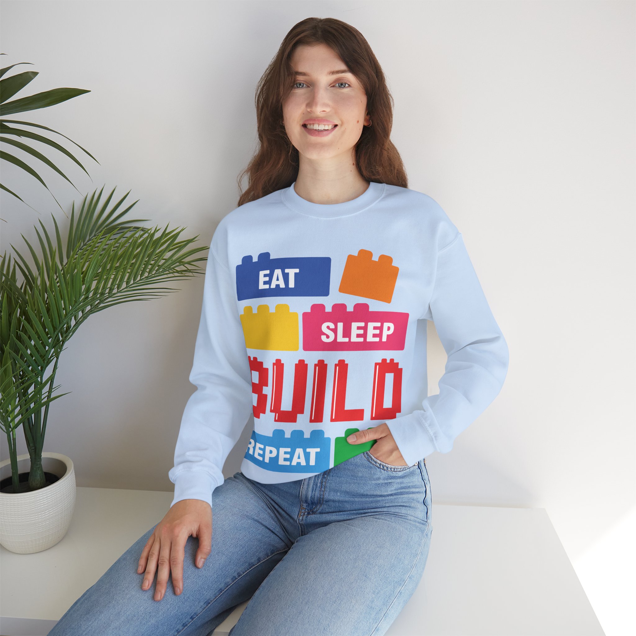 Eat Sleep Build Crewneck Sweatshirt - Image 52