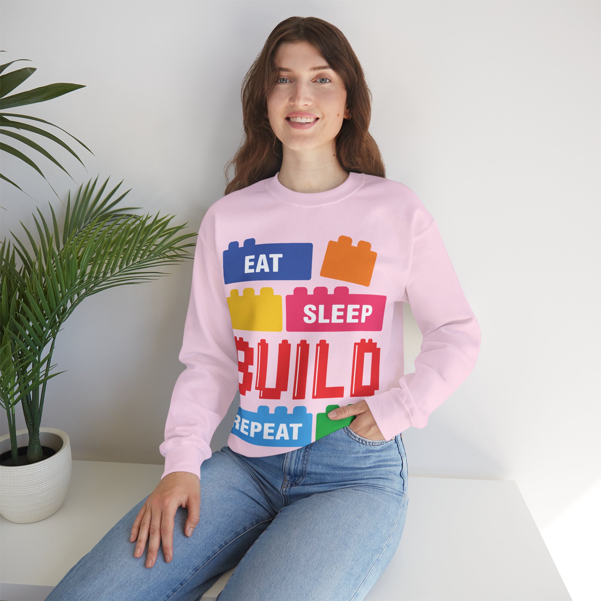 Eat Sleep Build Crewneck Sweatshirt - Image 20