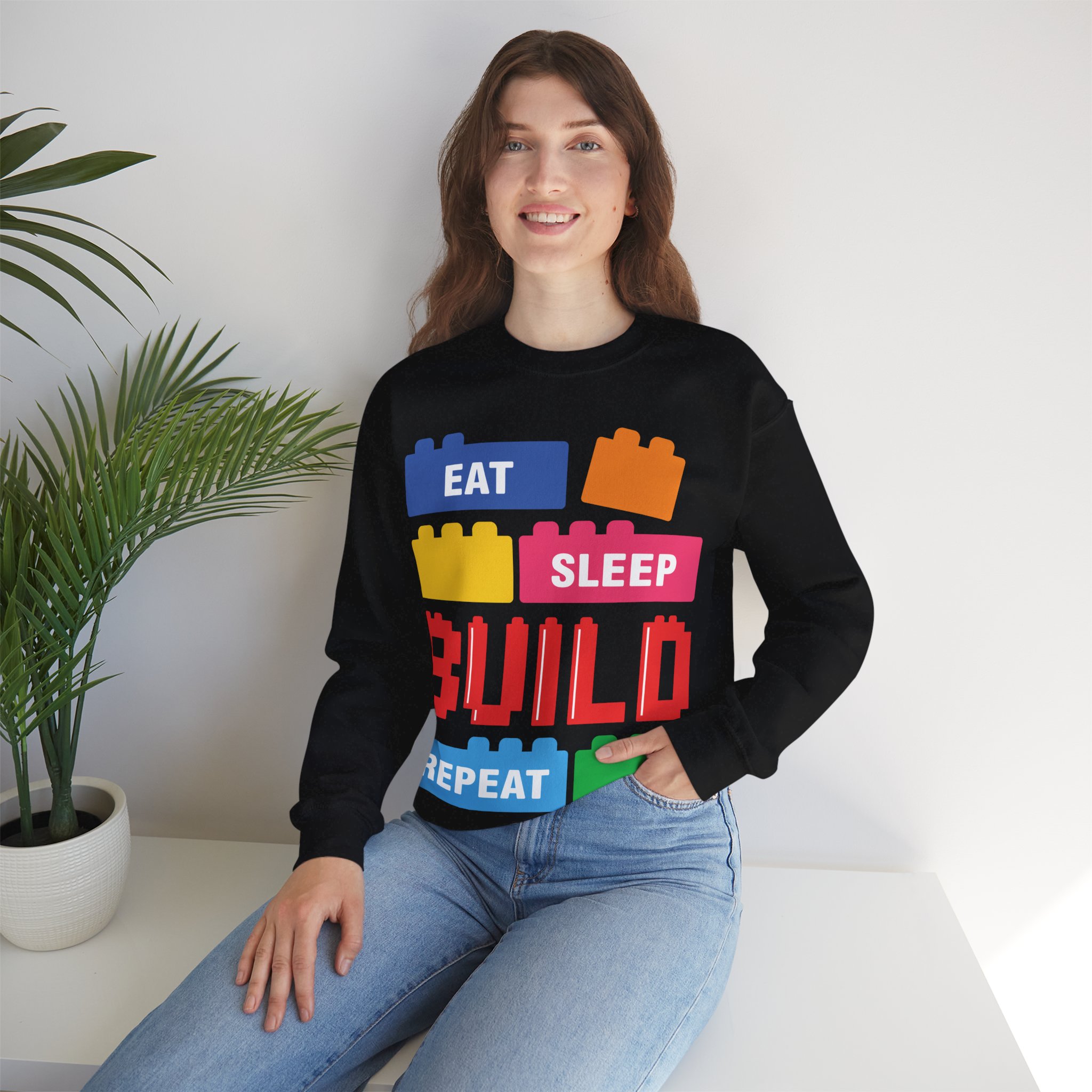 Eat Sleep Build Crewneck Sweatshirt - Image 8