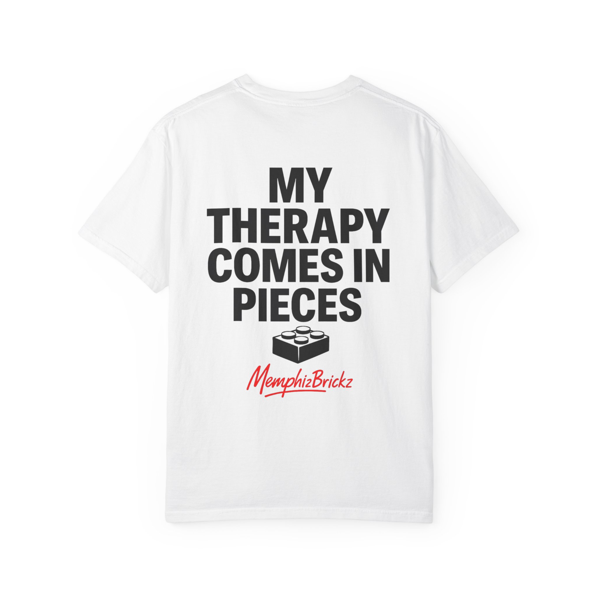 Brick Therapy T-Shirt — “My Therapy Comes in Pieces” Lego Fan Tee - Image 2